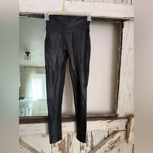 SPANX Faux Leather High Waist Leggings - Black Small